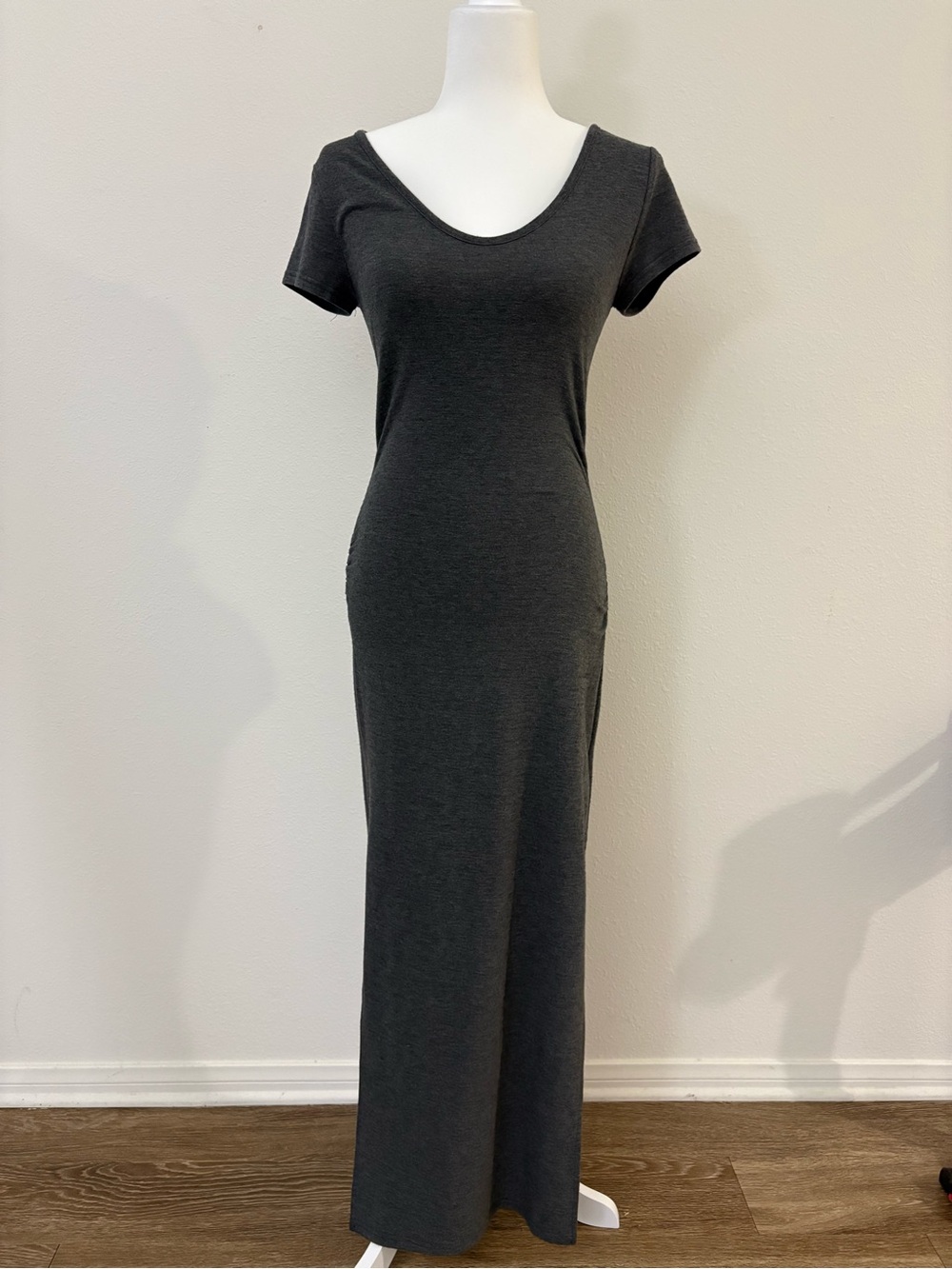 d.i.a. Charcoal Cross Back Maxi Dress Open Back Bodycon F
